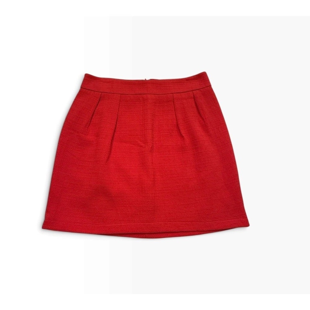 NWT Vintage Y2K Mossimo Target Red Cotton Tweed Pleated A-Line Mini Skirt Size 4